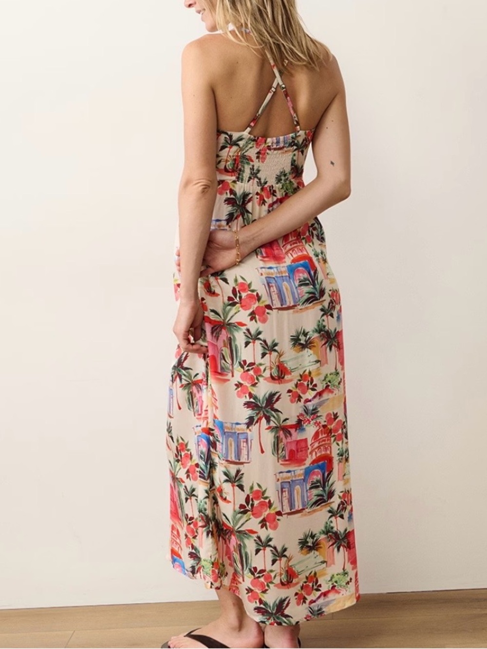 Marine Layer Paloma Halter Maxi Dress Tropical
Palmas Print Size XS - Picture 4 of 10